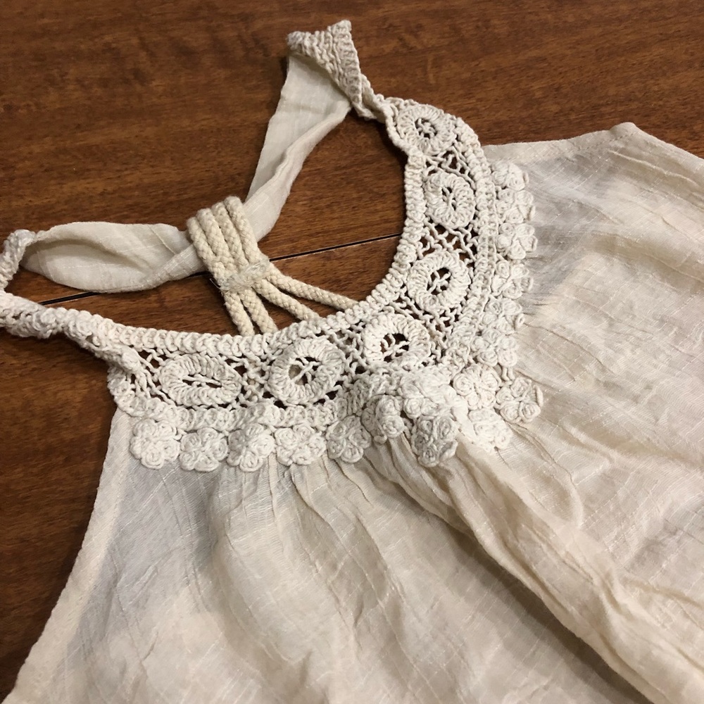 Cream Racer Back Top